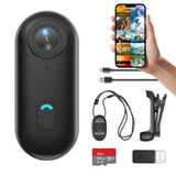 FOUKWAKC H7 64GB 1080P Thumb Action Camera, Mini Body Cameras, Wearable Pocket