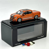 Funny Model 1/64 F150 Shelby Super Snake Pickup Orange Silver Stripes Diecast