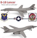 Gray B-1B Lancer scale model aircraft with wing and tail markings