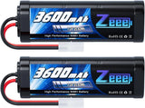 Zeee 7.2V 3600mAh NiMH RC battery packs with Tamiya-style plug, two units