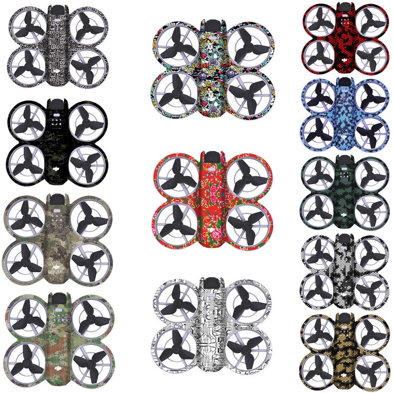 Drone propeller wrap sticker set, round anti-scratch PVC decals with multiple patterns