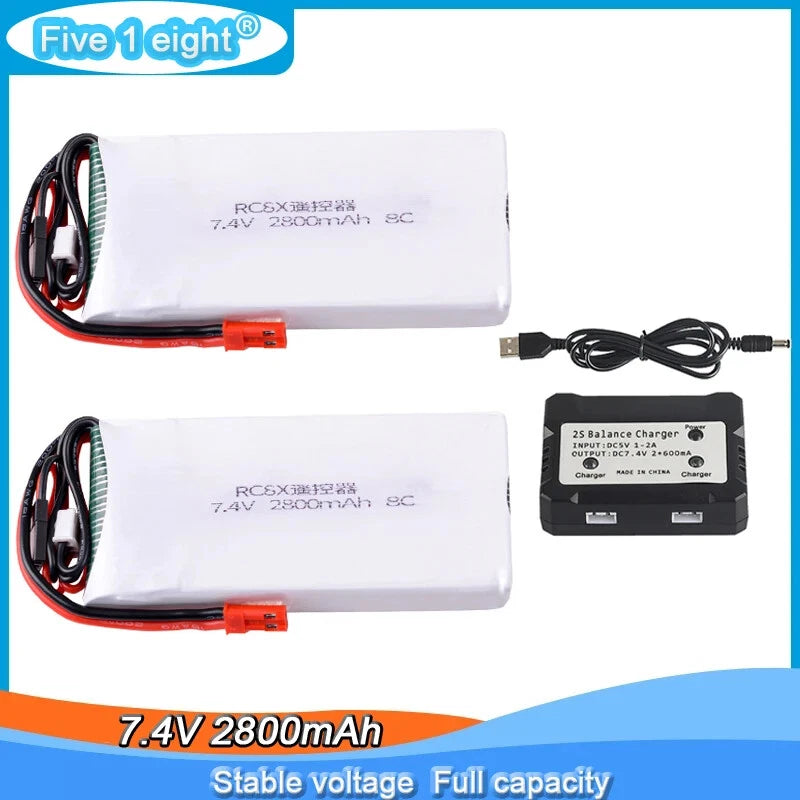 RadioLink RC8X 8CH Transmitter Lipo Battery 7.4V 2800mAh for RC6GS 4GS Gun Radio Battery