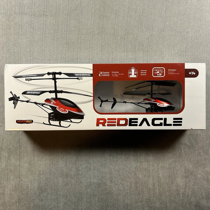 WEBRC Red Eagle 2-channel infrared remote control helicopter, red and black, boxed