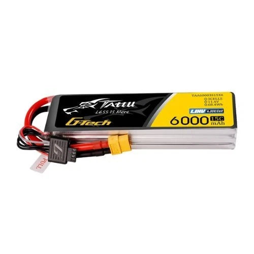 6000mAh 3S 15C 11.4V Tattu G-tech Lipo Battery with XT60 Plug