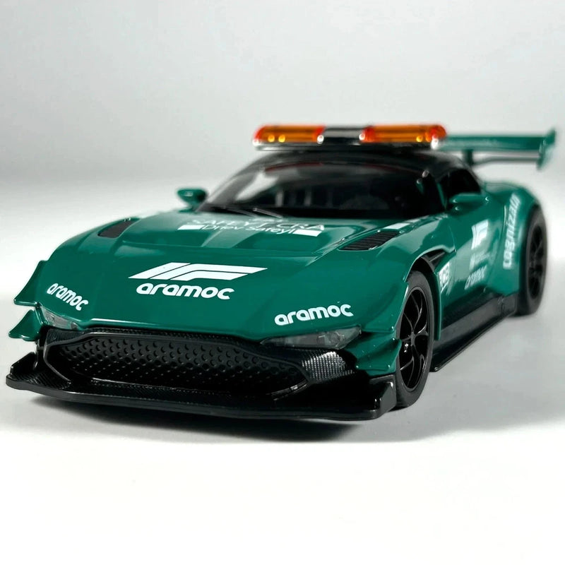 1:32 Aston Martin Vulcan Safety Car Diecast Model - Sound Light Pull-Back Toy