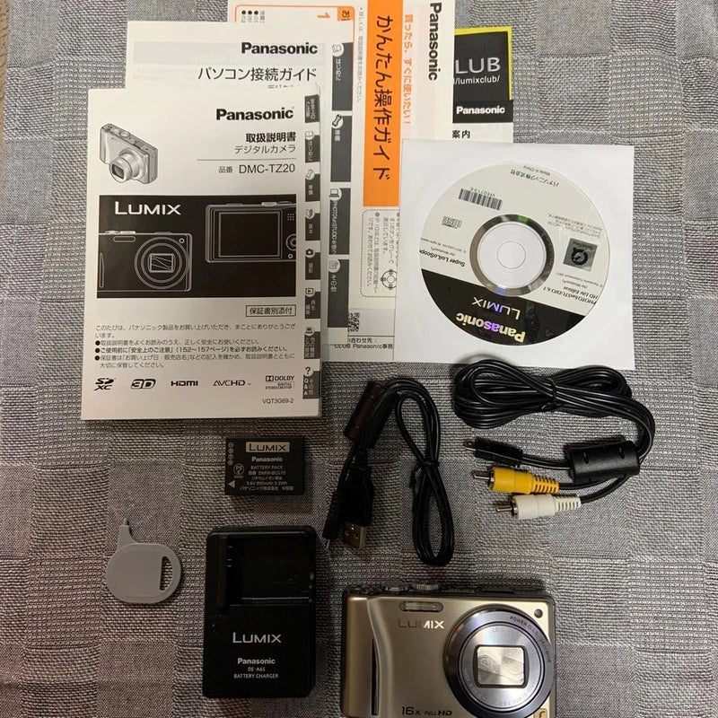 Panasonic Lumix TZ20 Camera Gold 14.1MP HD Video From Japan