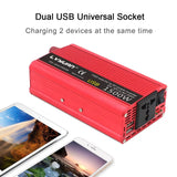 1500W-2000W Vehicle Car LED Power Inverter Watt DC 12V to AC 110V 220V Converter