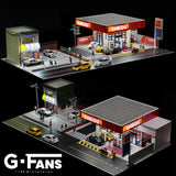Diorama 1/64 Scale Diecast Car Garage Model LED Street Building Shop Scene  Gift