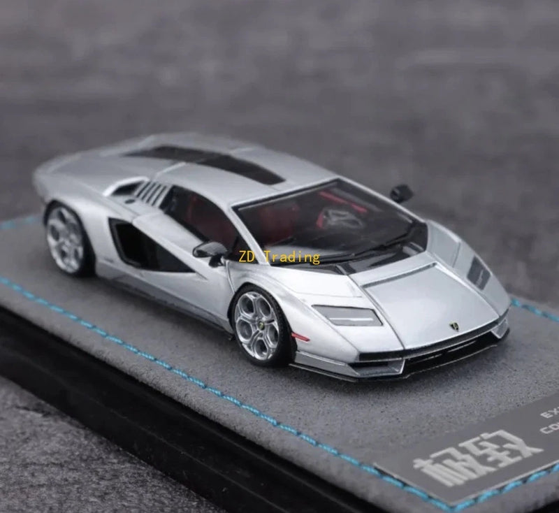 ZD EC 1:64 Silver Countach LPI800-4 Racing Sports Model Diecast Resin Car BN