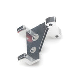 Aluminum differential lock servo mount bracket for RC car, black plate with silver screws