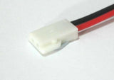 2-pin female Li-Po balance battery connector with white housing and red/black wires