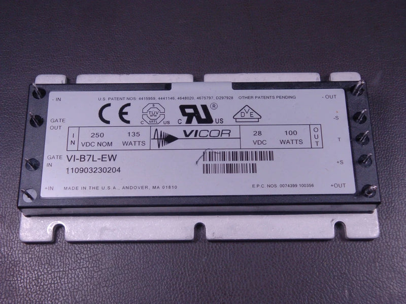 VI-B7L-EW Vicor Isolated DC/DC Converter Module 250VDC 135W - 28VDC 100W Used
