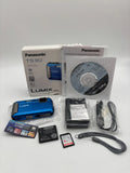 Panasonic Lumix DMC-TS30 16.1MP Compact Digital Camera Blue Bundle MINT