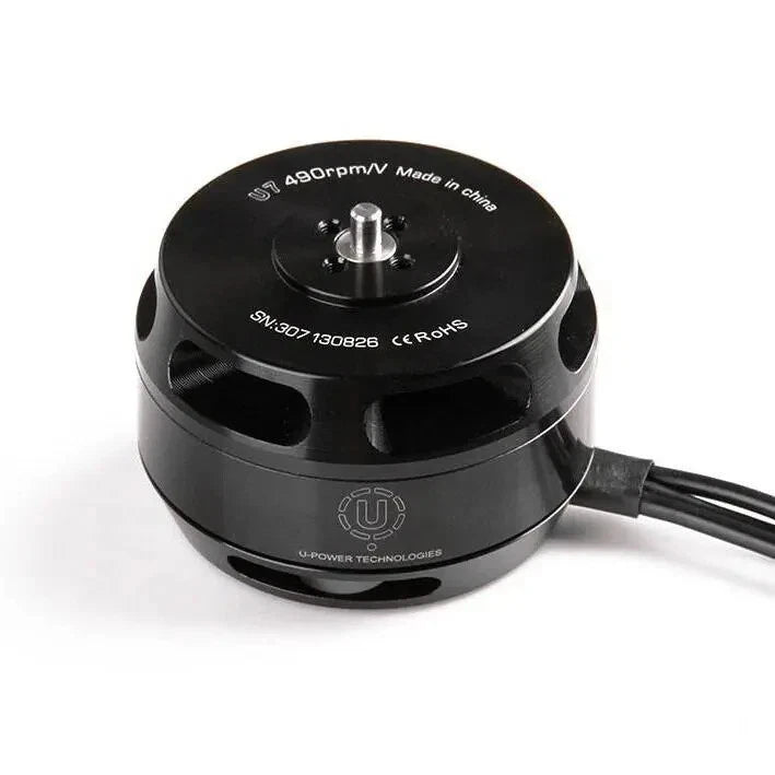 Tiger Motor U7 black U-Power drone motor with metal shaft and wiring harness