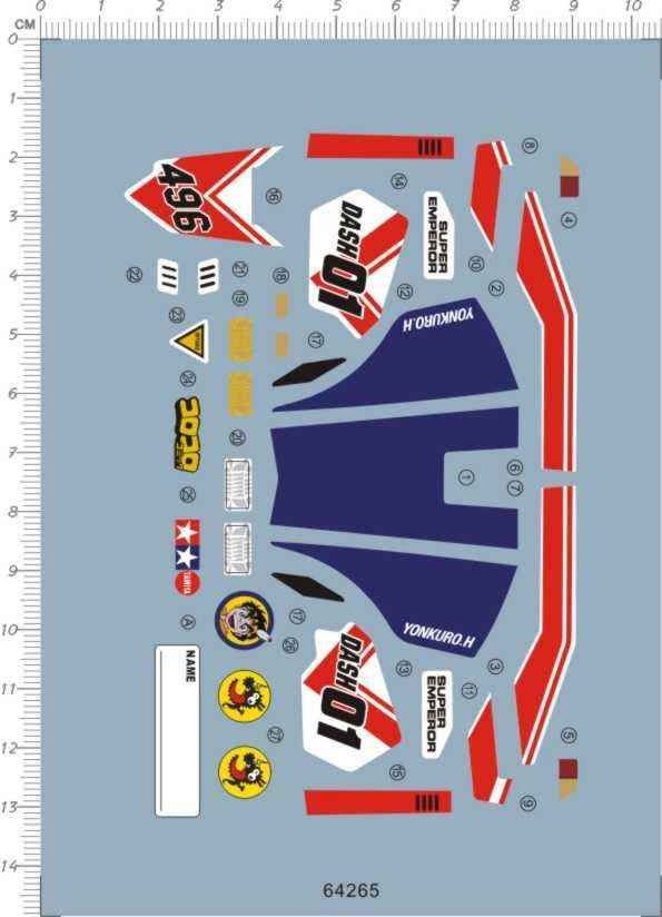Mini 4wd Super Emperor Dash 01 Racing Sports Car Model Kit Water Decal