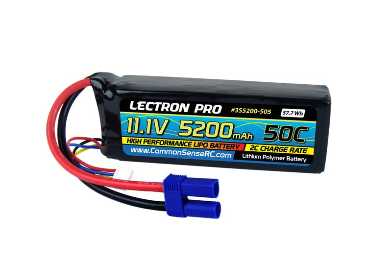 Lectron Pro 3S 11.1V 5200mAh 50C Lipo Battery fits EC5 CSR3S5200-505 Battery