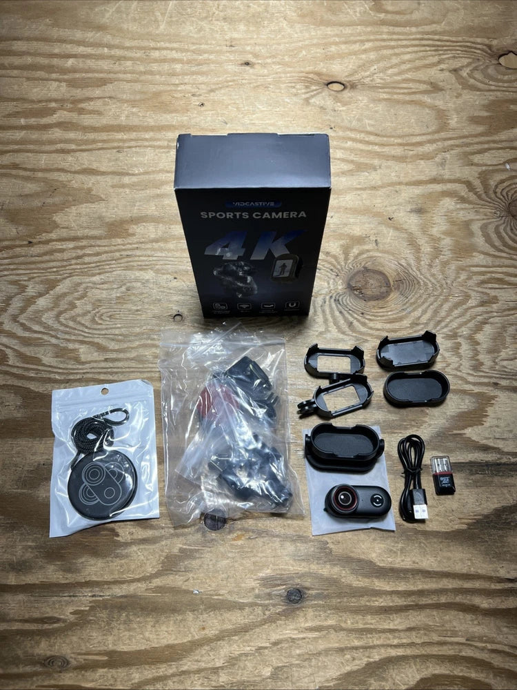 VIDCASTIVE 4K Mini Body Camera 64GB Wearable POV Action Cam, 1.47" Screen