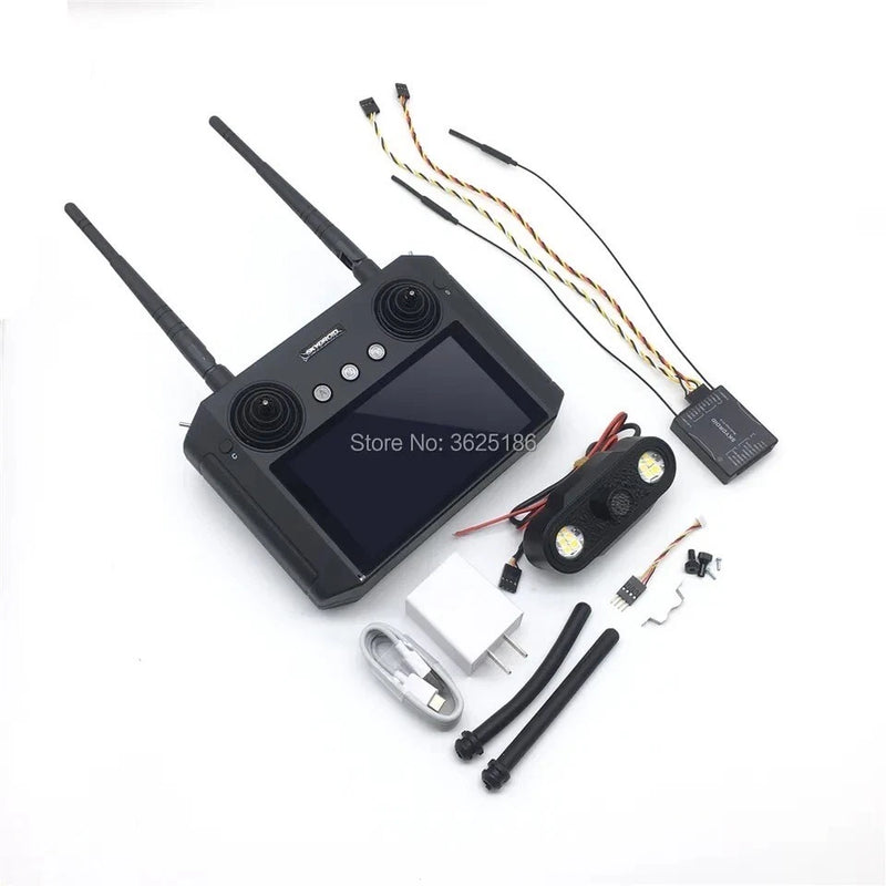 12-channel 2.4GHz drone remote controller with LCD screen and two antennas