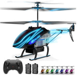 Colorful LED RC Helicopter for Kids, 2 Batteries Included