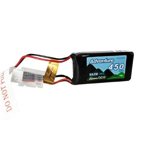 11.1V 450mAh 3S LiPo battery pack with JST plug and red/black wires