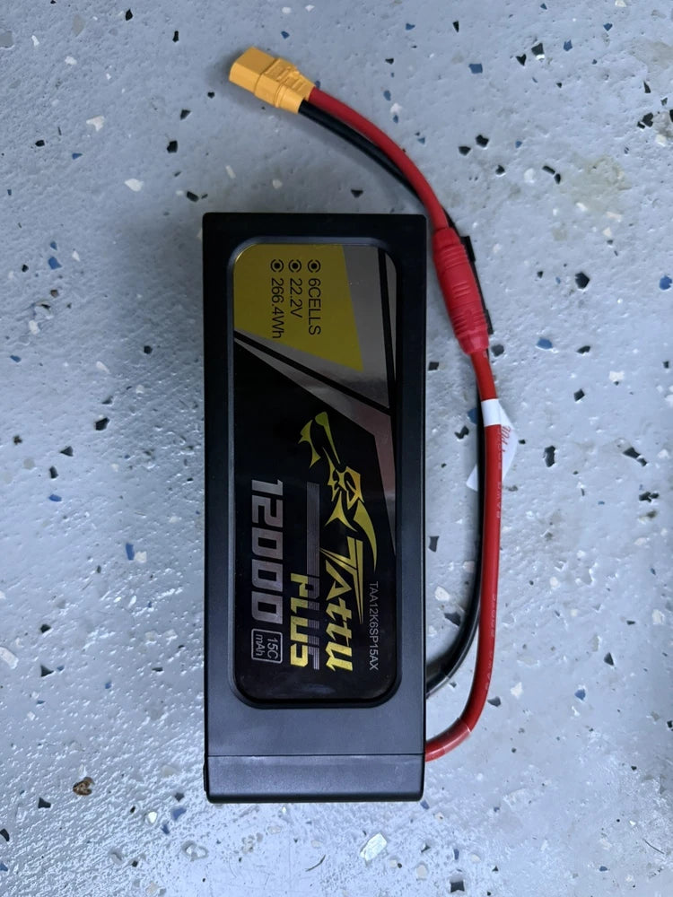 12000mAh 6S 15C 22.2V Tattu Plus Lipo Smart Battery with AS150 + XT150 Battery