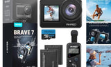 Brave 7 Action Camera 4K30FPS 20MP with Brave 7 - 64GB MicroSD Card Bundle