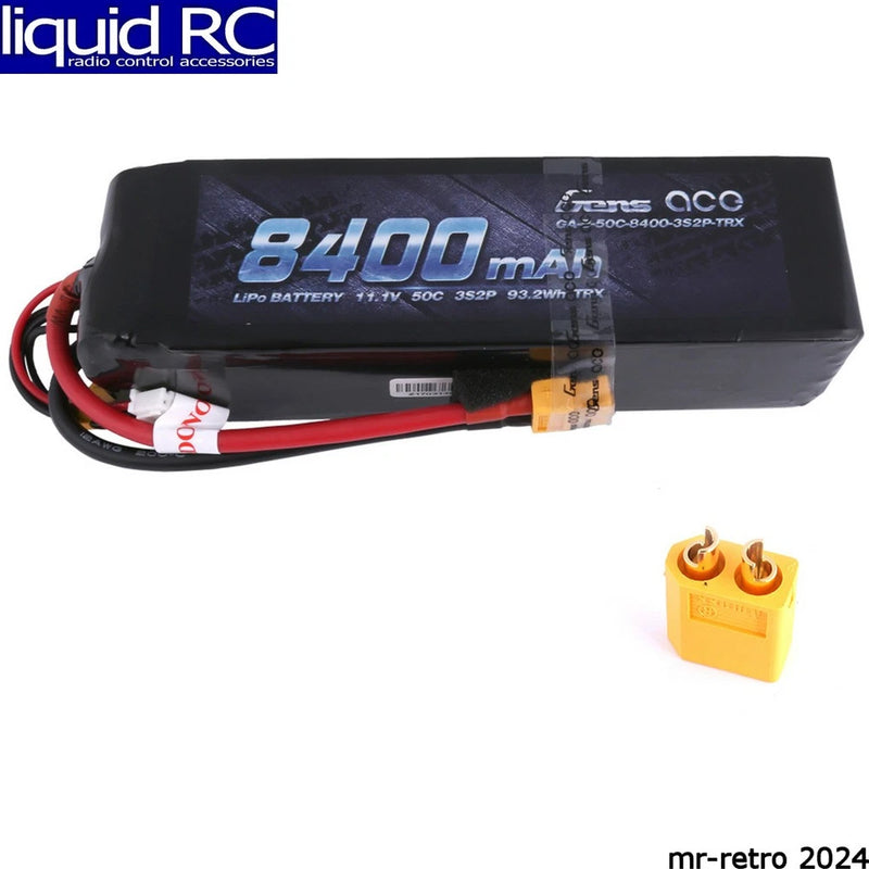 Gens Ace 84003S60X6 11.1V 8400 60C 3S2P LiPo: XT60 Battery