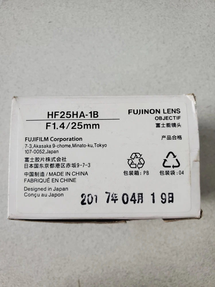 FUJIFILM HF25HA-1B 25MM LENS, C-MOUNT, USED