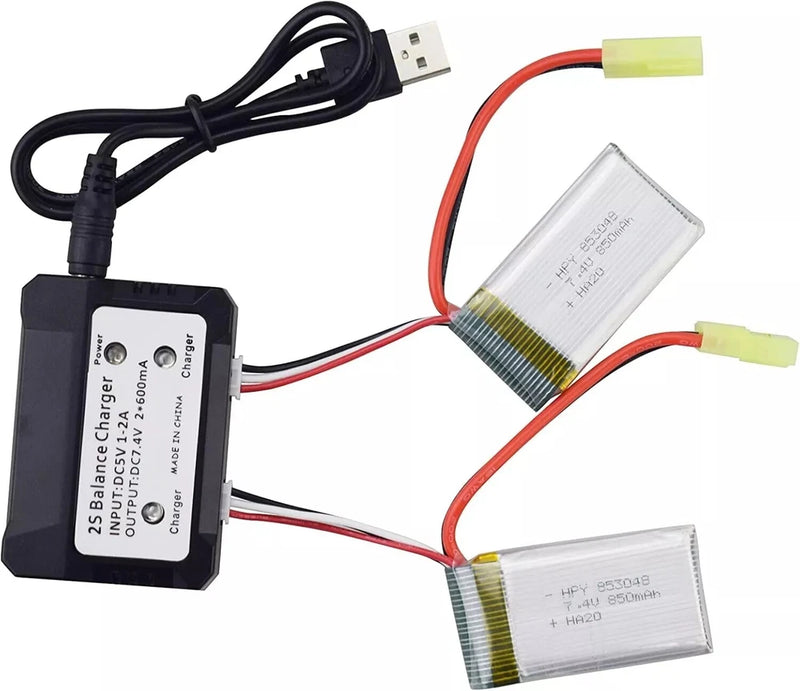 2x Lipo Battery for UDI U829 Quadcopter RC Helicopter Forced Landing 7.4V 850mah