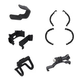 Black drone bumper and lens protector mount parts set with bracket and rings