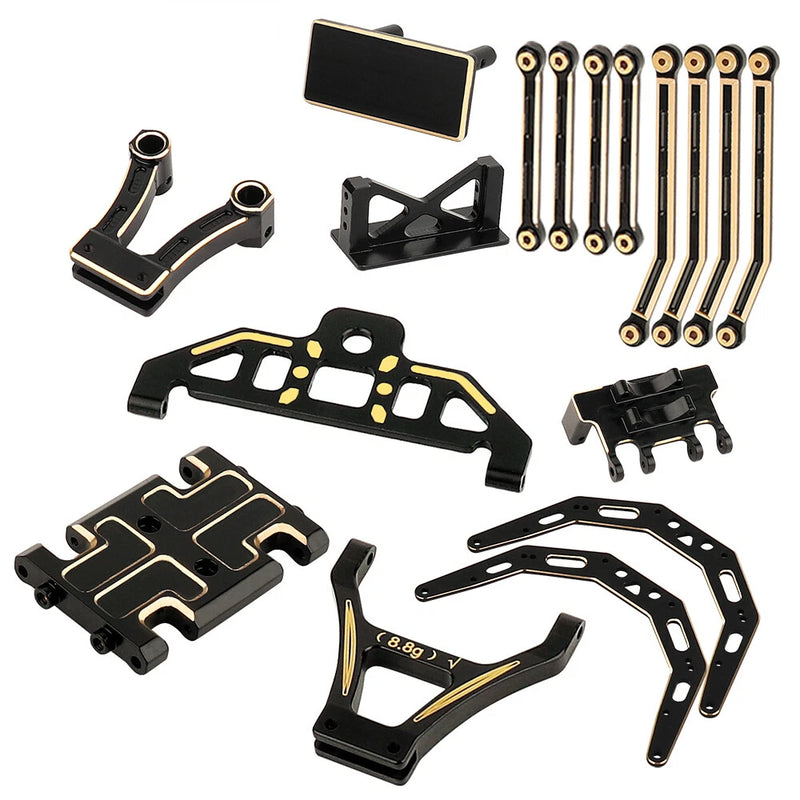 Brass Skid Plate Girder Frame Chassis Rails Front Links Rod For AX24 1/24 Parts