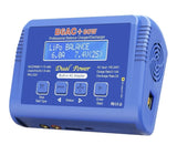 Blue RC LiPo balance charger/discharger with LCD screen and dual power controls