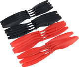 1045 (10x4.5) Propellers. 16 Pieces(8CW, 8CCW) Red & Black 10 inch FPV Props TX