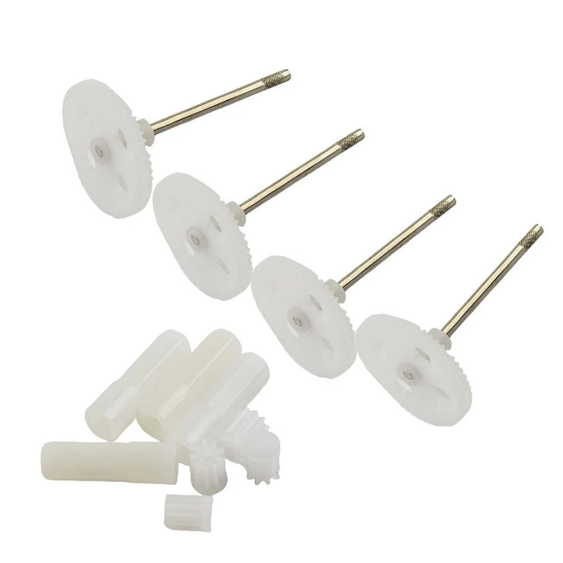 RC quadcopter motor gear replacement set, white plastic gears with gold shafts