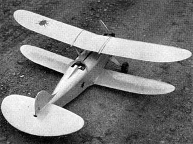 June Bug Biplane 48" WS R/C Airplane Laser Cut Balsa Ply Short Kit W/ Plans