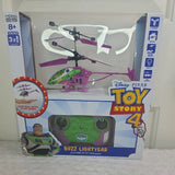 Buzz Lightyear RC helicopter toy in green control panel packaging box