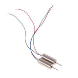 Coreless DC RC motor with two metal pins and red/blue wire leads, DIY drone part