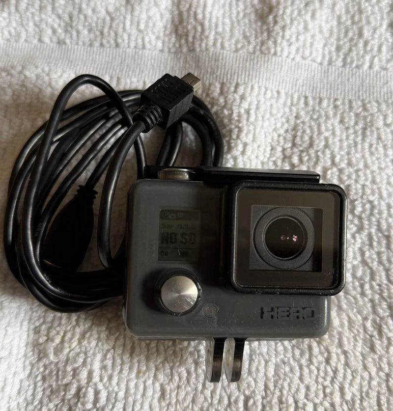 GoPro Hero HWBL1 CHDHA-301 Action Camera With Charger Cable & Waterproof Case