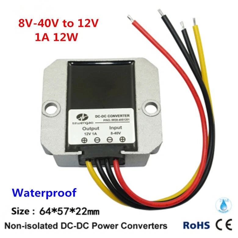 8V-40V to 12V 1A 12W regulated power supply module Car 12V to 12V regulator