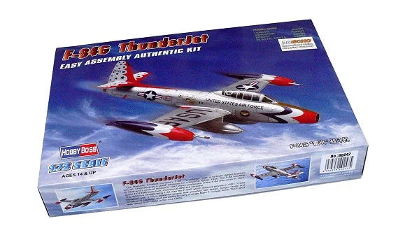 1/72 F-84G ThunderJet aircraft model kit in retail box, HobbyBoss 80247