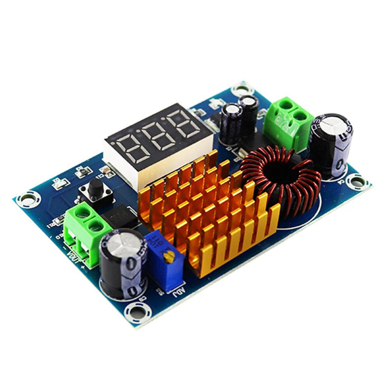100W step-down voltage regulator module with LCD display and green terminal blocks