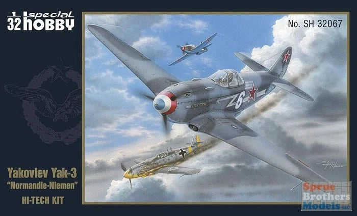 1:32 Yakovlev Yak-3 Hi-Tech model kit, blue-gray fighter plane with red star markings