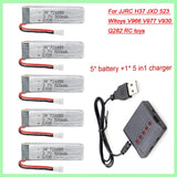 3.7V 500mAh LiPo Battery +Charger For JJRC H37 JXD 523 wltoy V966 V977 V930 Q282