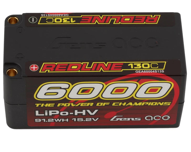 Gens Ace Redline 4S LiHV LiPo Shorty Battery 130C (15.2V/6000mAh) w/5mm Bullets Battery