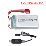 7.4v 1500mAh Lipo Battery and USB For WLtoys 144001 V913 Q212G V912 V262 L979 RC