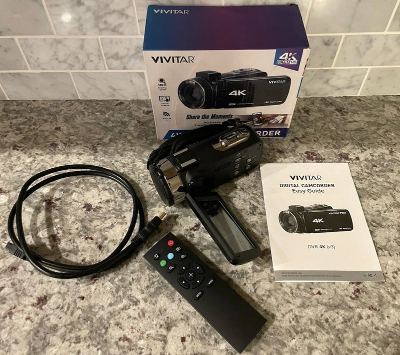 Vivitar 4K Digital Camcorder 3" Touchscreen Built In Wifi 18x Digital Zoom As Is