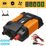 6000W Car Power Inverter 12V DC to 110V AC Power Sine Wave Converter US