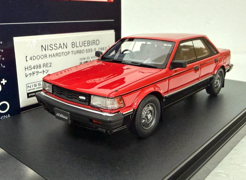 Red Nissan Bluebird Turbo SSS 1983 model car, 1:43 resin