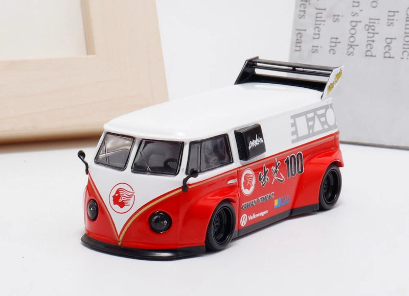 EY BSC 1:64 Red VW T1 Mini Van 100 Sports Model Diecast Display Car