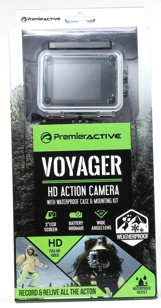 1 Premier Active Voyager PGAC01 Waterproof HD Action Camera & Mounting Kit